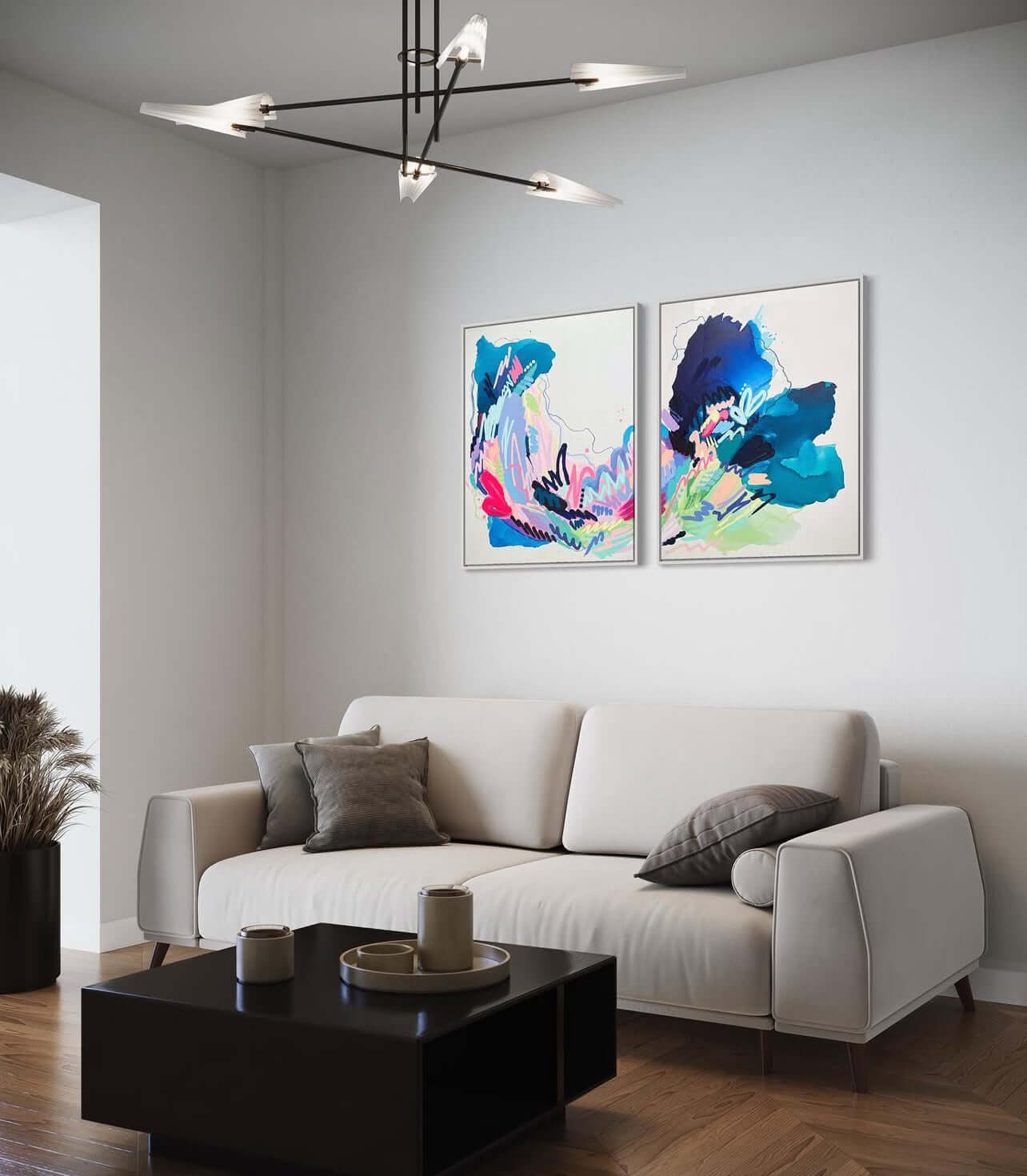 Snow On The Beach, 24"x30" Diptych