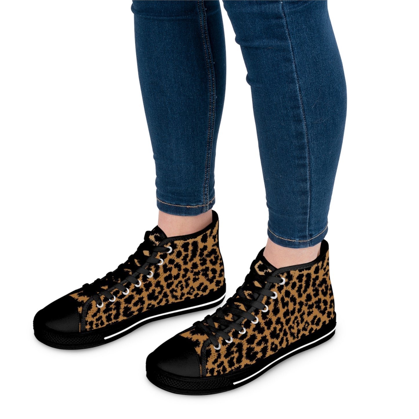 Leopard Print Women's High Top Sneakers
