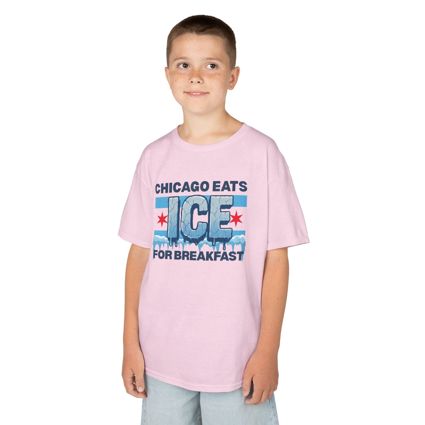 Chicago Eats Ice For Breakfast, Unisex Kids Heavy Cotton™ Tee
