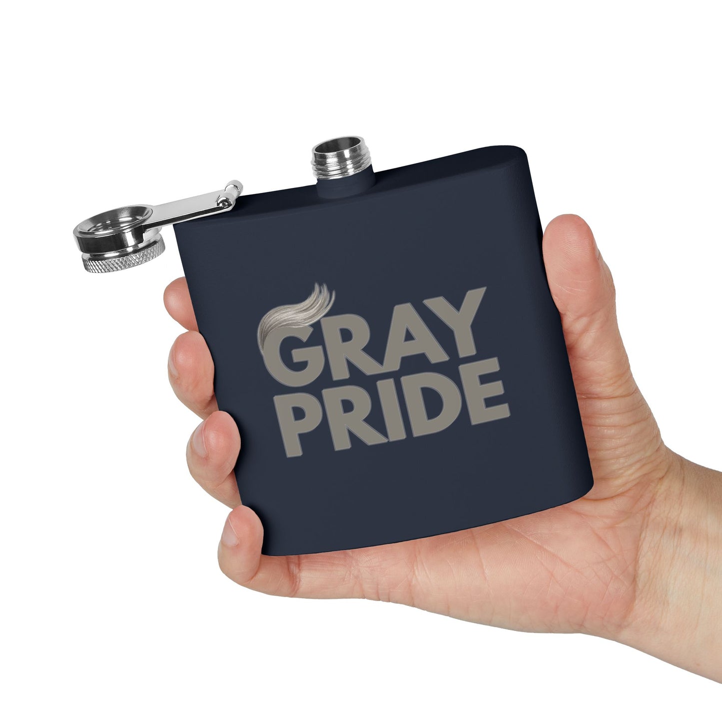 Gray Pride, Stainless Steel Flask, 6oz