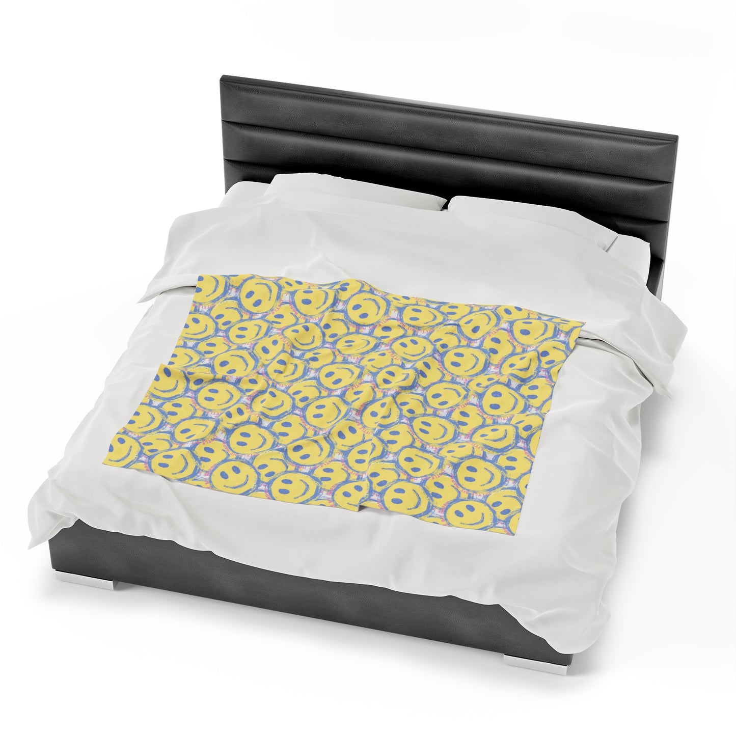 Little Bit Happy Velveteen Plush Blanket, 3 Sizes