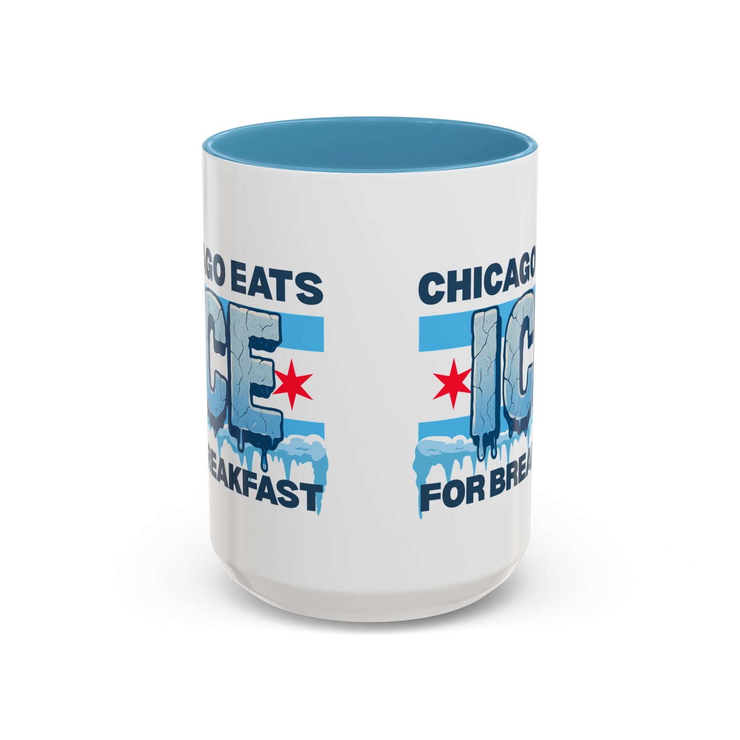 Chicago Eats Ice For Breakfast, Accent Coffee Mug (11, 15oz)
