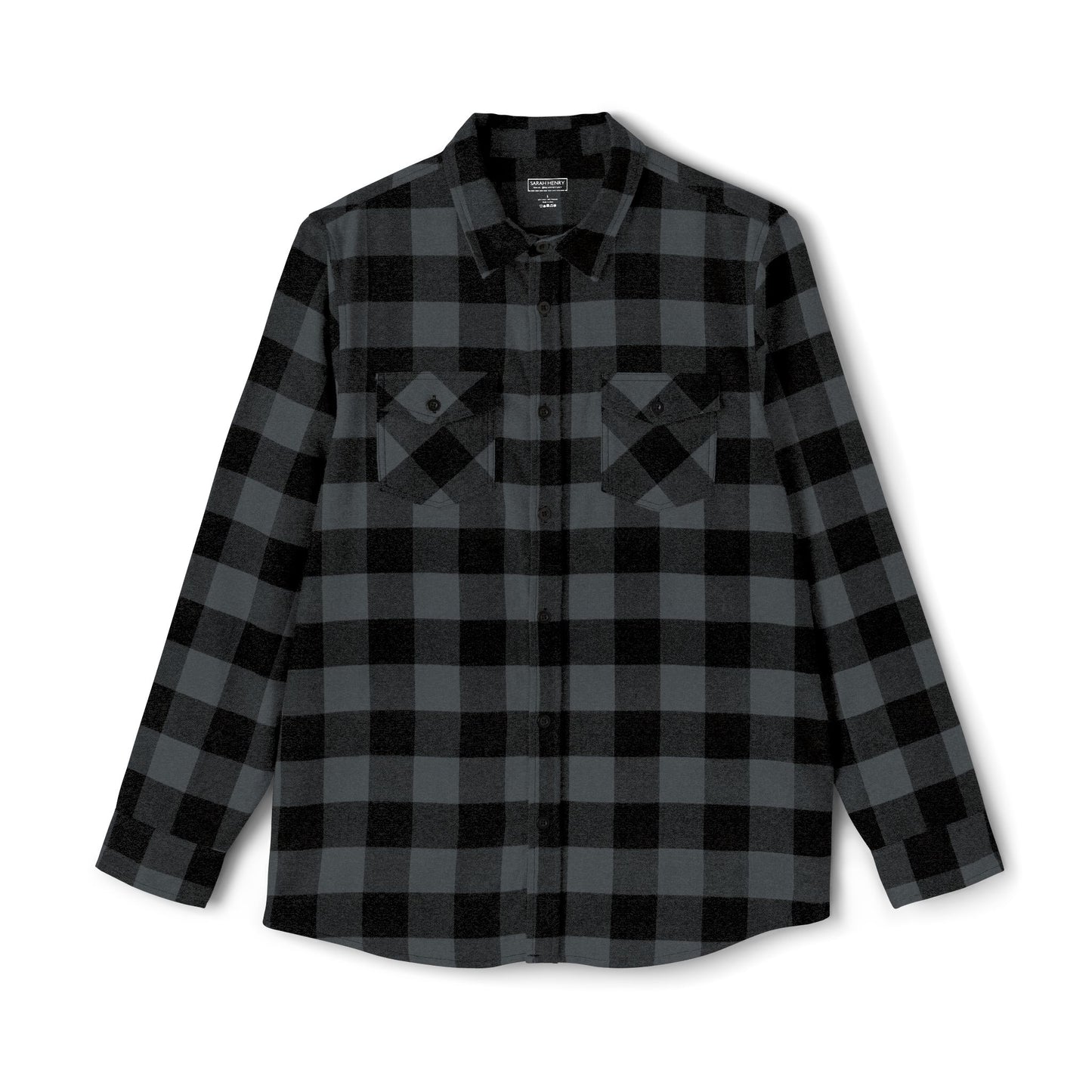 Kali Unisex Flannel Shirt – Bold Tiger Graphic on Black Buffalo Plaid
