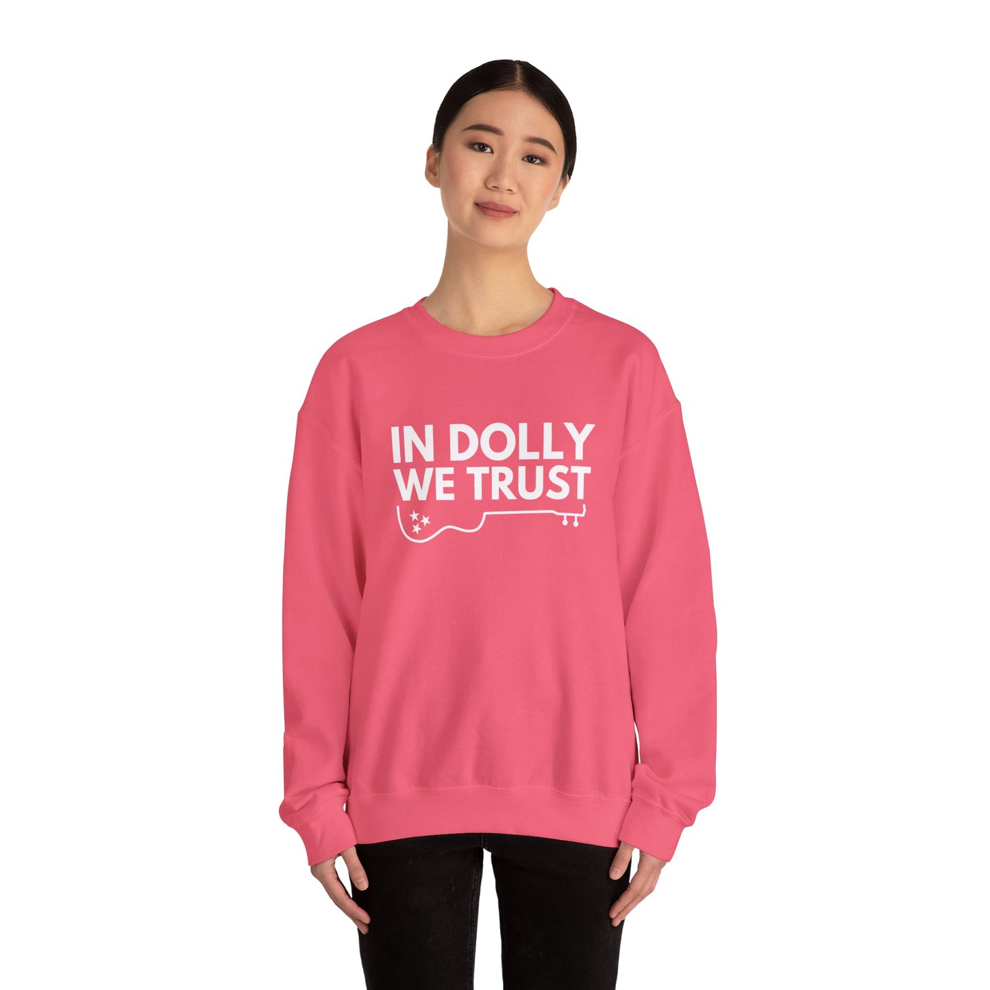 In Dolly We Trust, Unisex Heavy Blend™ Crewneck Sweatshirt