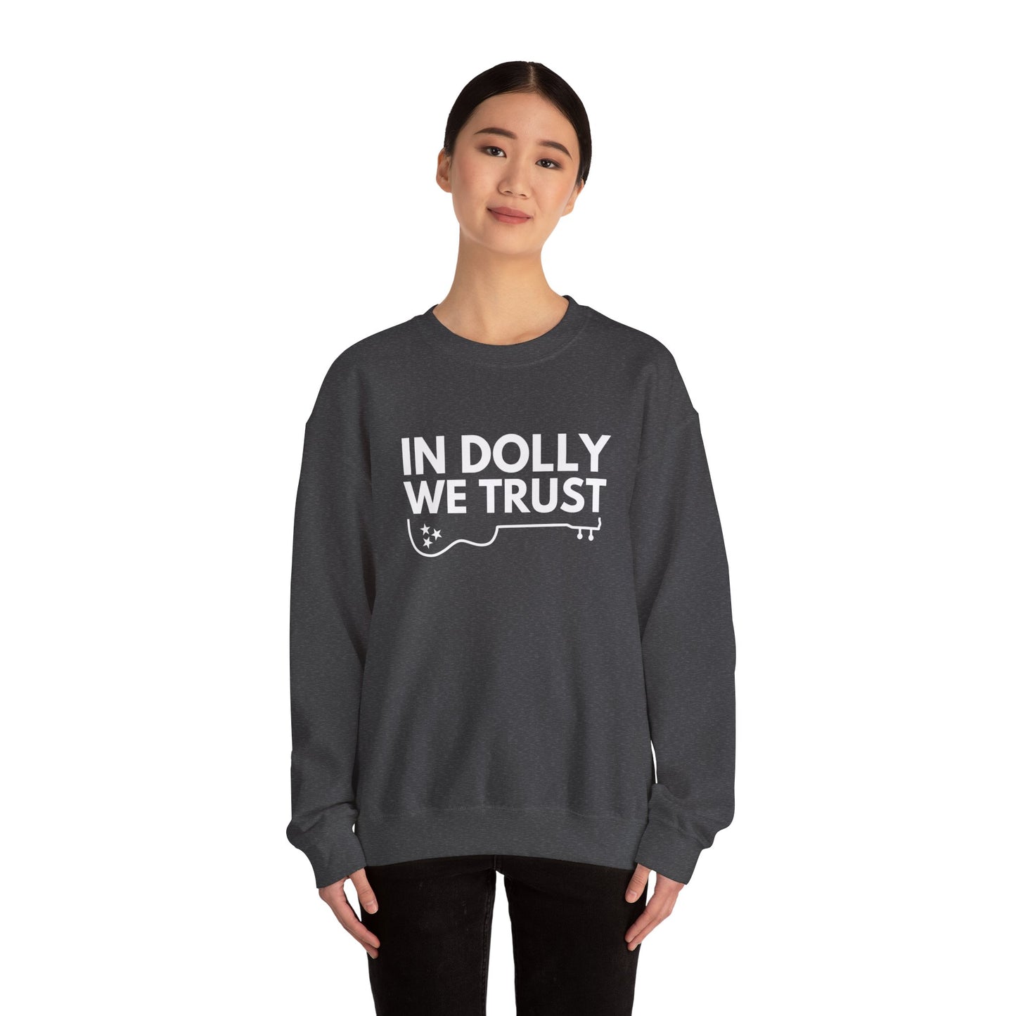 In Dolly We Trust, Unisex Heavy Blend™ Crewneck Sweatshirt