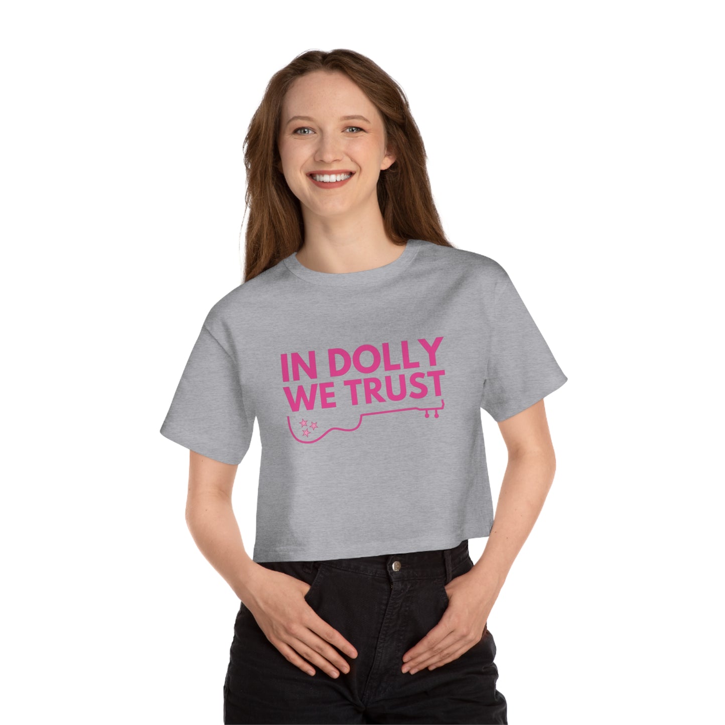In Dolly We Trust, Champion Women's Heritage Cropped T-Shirt