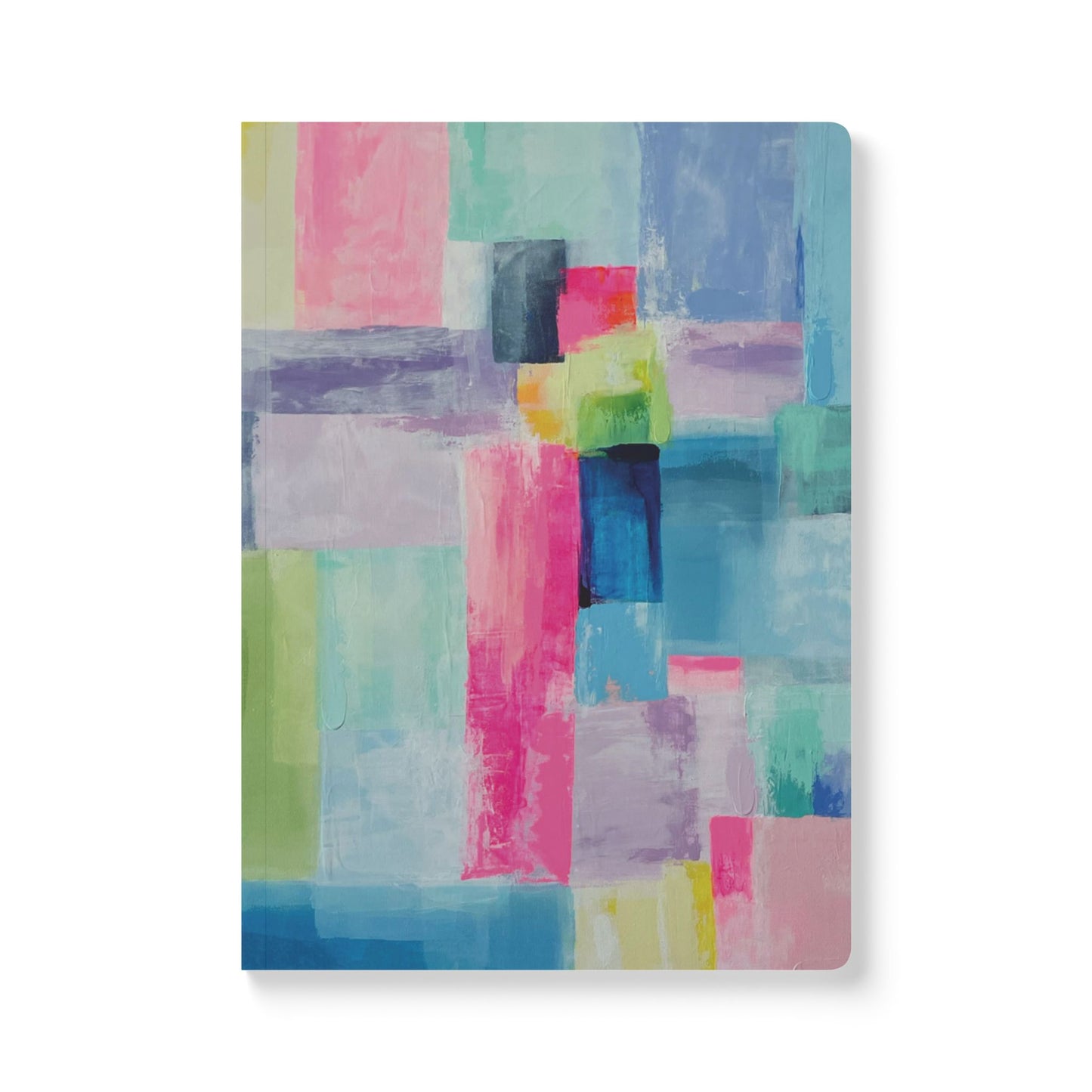 Softcover journal featuring an abstract design, perfect for note-taking in grand millennial preppy style using original abstract art titled  jelly donut by Sarah Henry