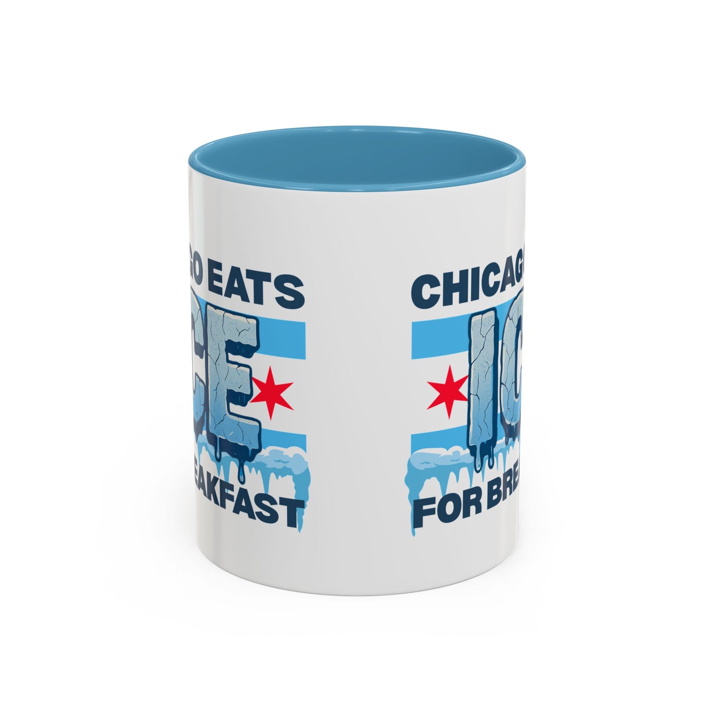 Chicago Eats Ice For Breakfast, Accent Coffee Mug (11, 15oz)
