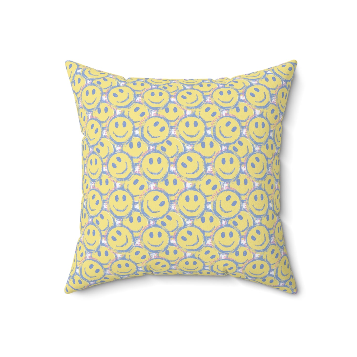 Little Bit Happy Spun Polyester Square Pillow (16", 18", 20")