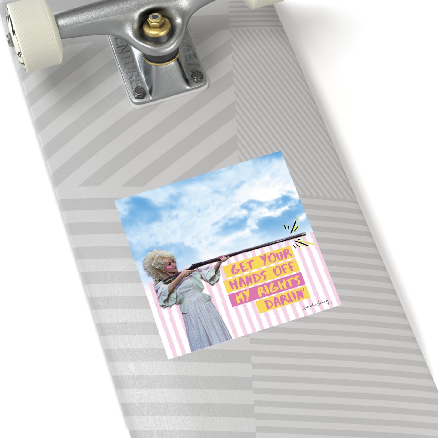 Feminist Dolly Waterproof Sticker, Get Your Hands Off My Rights Darlin' Women's Rights Waterproof Stickers