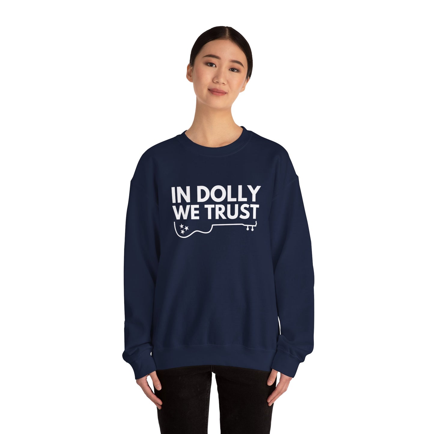 In Dolly We Trust, Unisex Heavy Blend™ Crewneck Sweatshirt