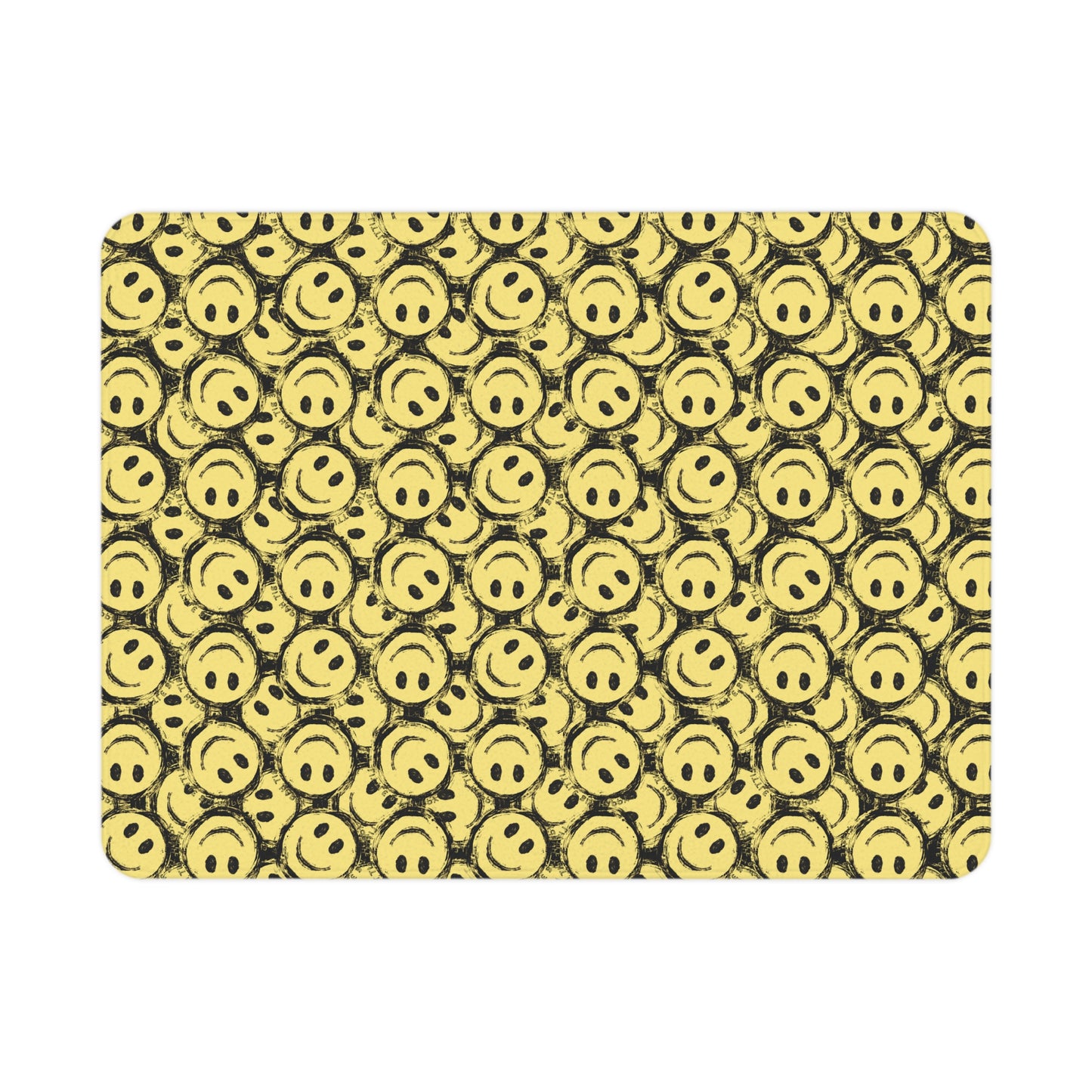 Little Bit Happy Toddler Blanket, Yellow + Black Smiley