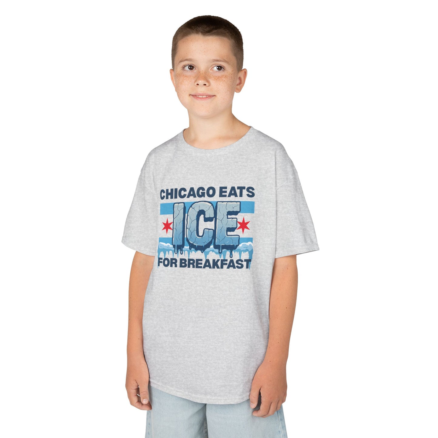 Chicago Eats Ice For Breakfast, Unisex Kids Heavy Cotton™ Tee