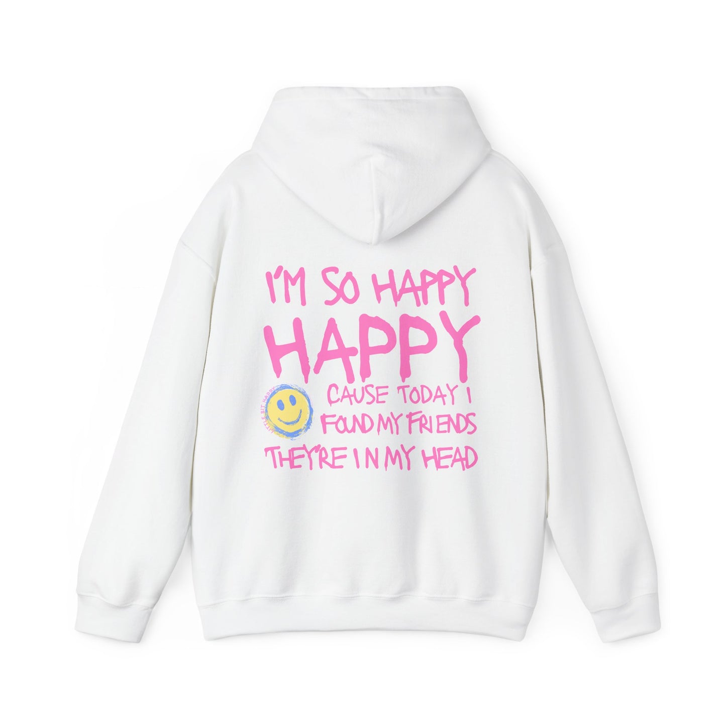 Nirvana Hoodie Sweatshirt, I'm So Happy with Yellow and PINK Smiley