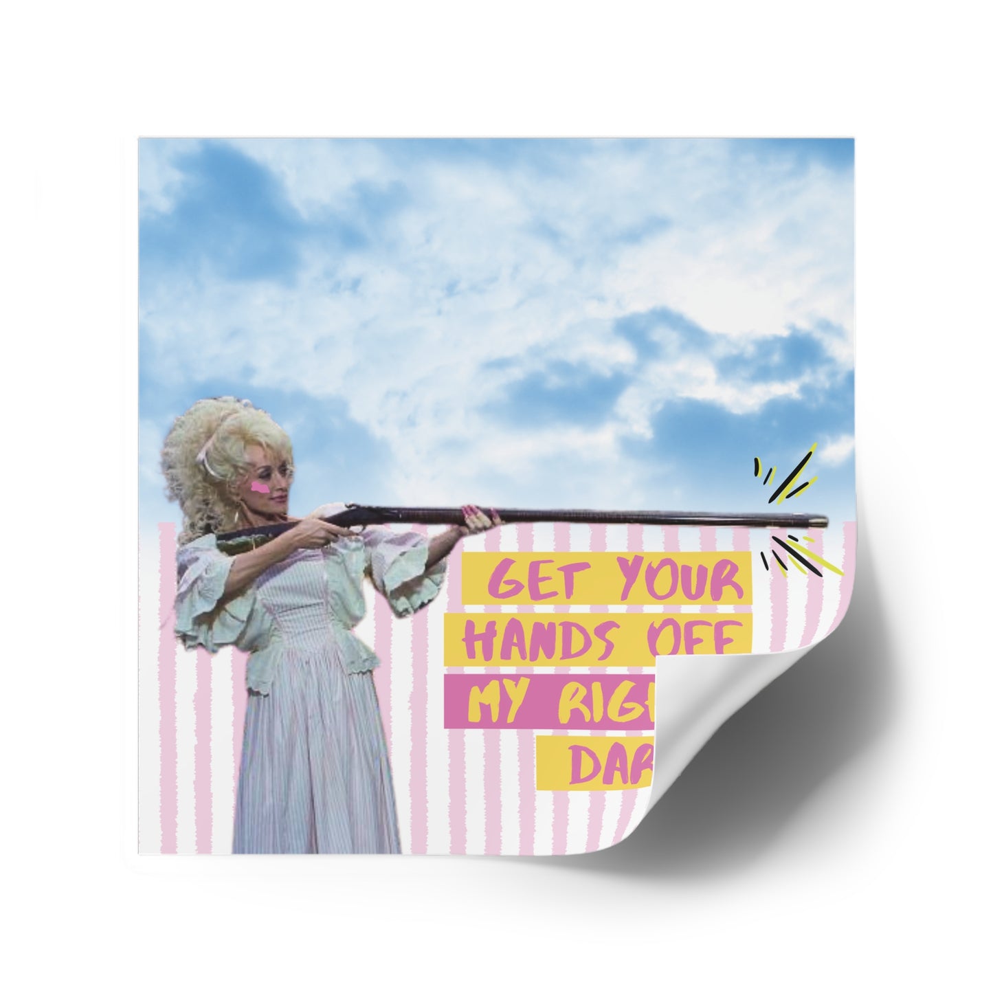 Feminist Dolly Waterproof Sticker, Get Your Hands Off My Rights Darlin' Women's Rights Waterproof Stickers