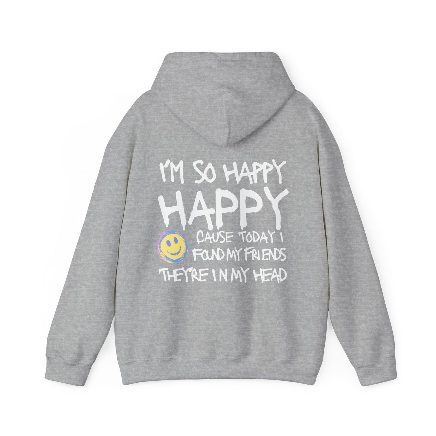 Nirvana Hoodie Sweatshirt, I'm So Happy with Yellow and PINK Smiley