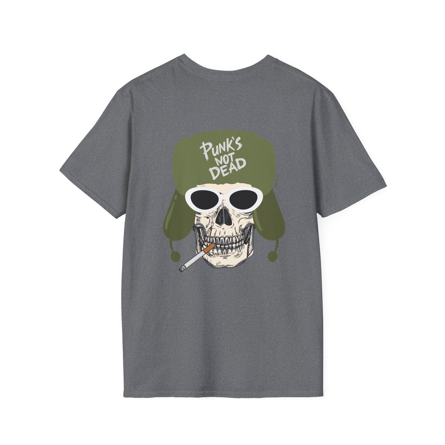 Punks Not Dead Back Graphic, Unisex Soft T-Shirt