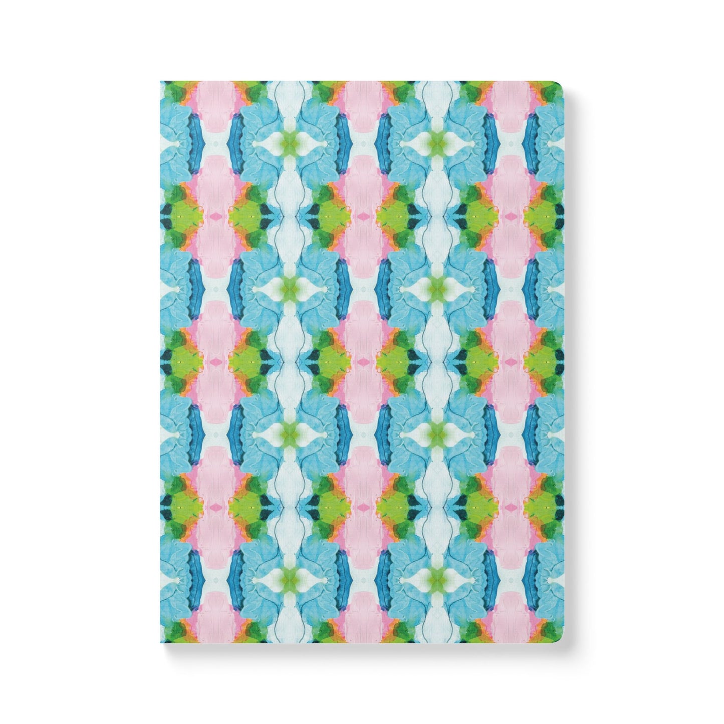 Softcover journal featuring an abstract design, perfect for note-taking in grand millennial preppy style using original abstract art titled Blossom by Sarah Henry