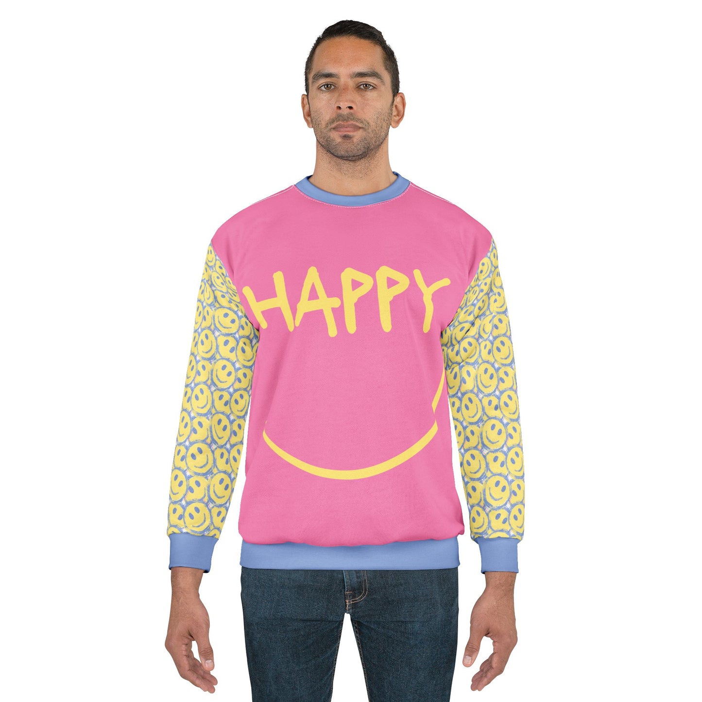 Happy Henry Sweatshirt, Unisex Pink Smiley