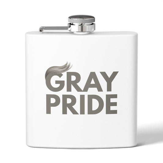 Gray Pride, Stainless Steel Flask, 6oz