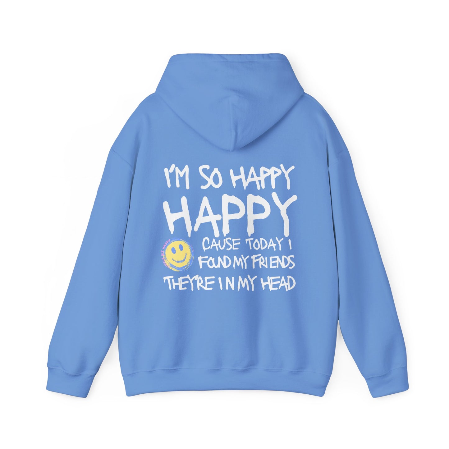Nirvana Hoodie Sweatshirt, I'm So Happy with Yellow and PINK Smiley