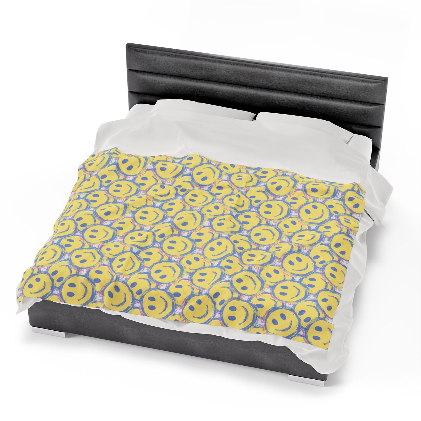 Little Bit Happy Velveteen Plush Blanket, 3 Sizes