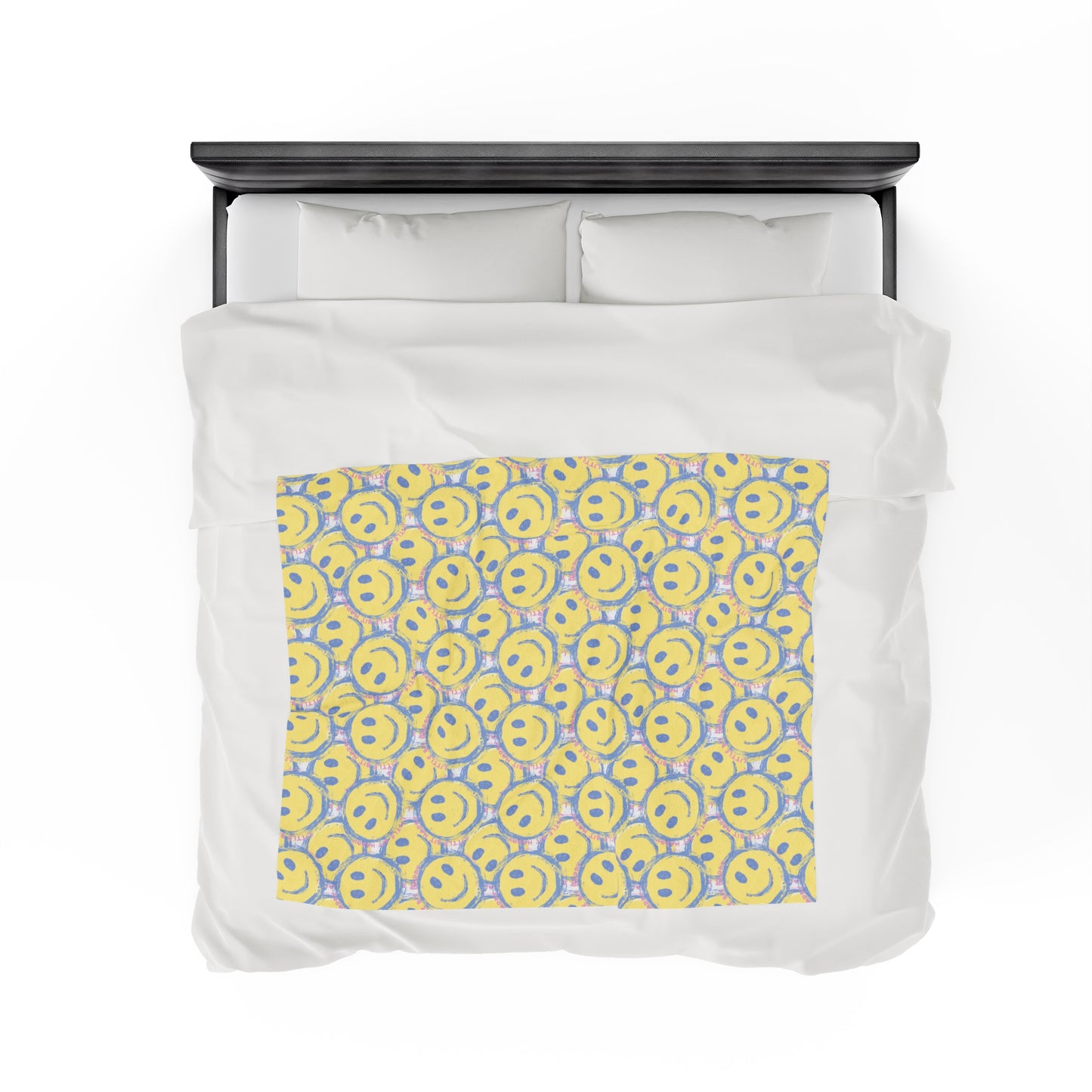 Little Bit Happy Velveteen Plush Blanket, 3 Sizes