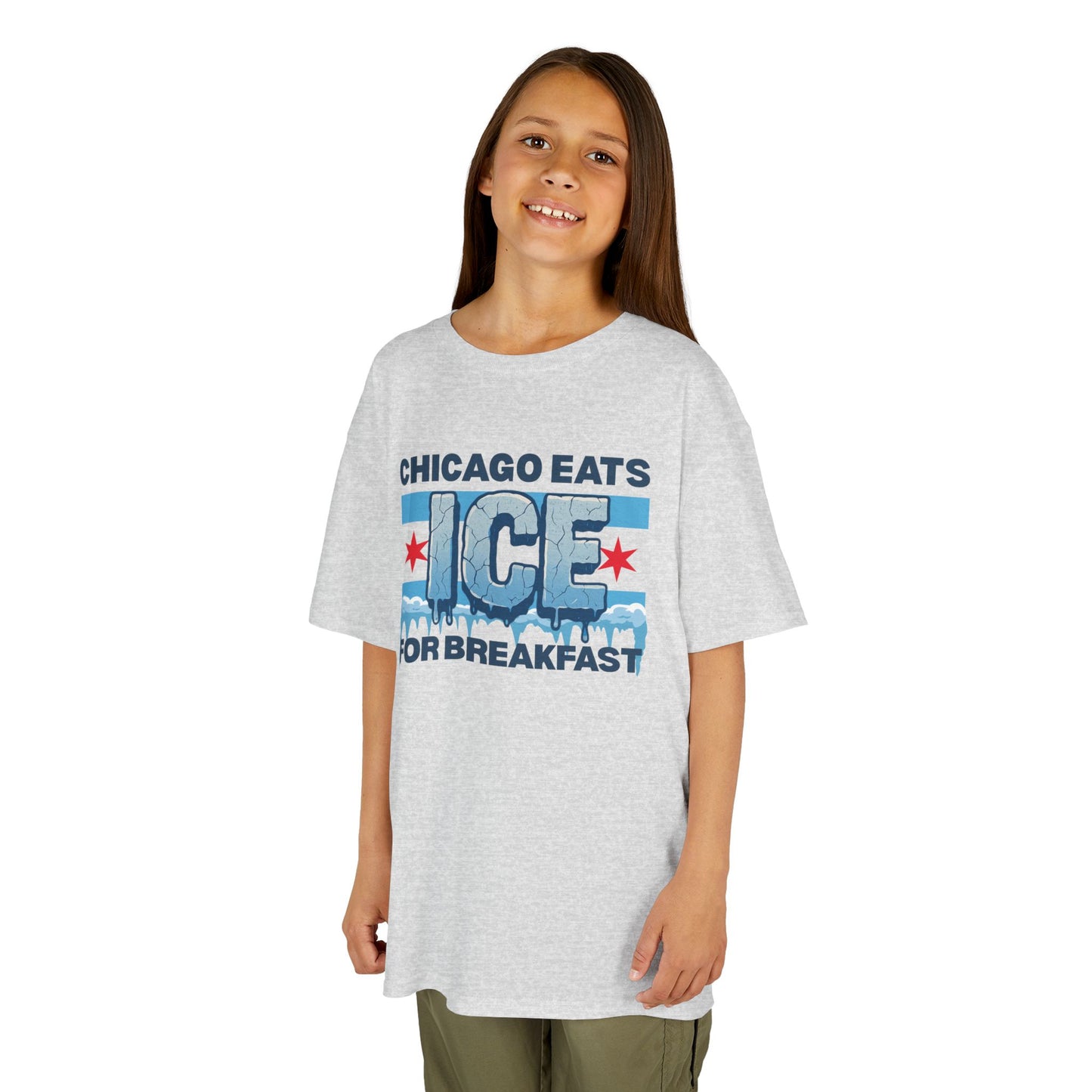 Chicago Eats Ice For Breakfast, Unisex Kids Heavy Cotton™ Tee