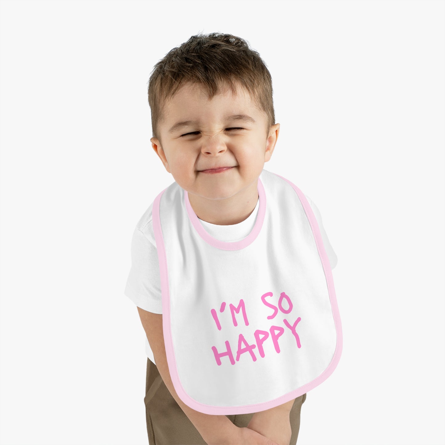 I'm So Happy Jersey Baby Bib