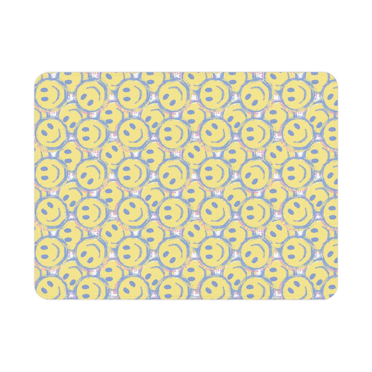Little Bit Happy Toddler Blanket, Yellow + Pink Smiley