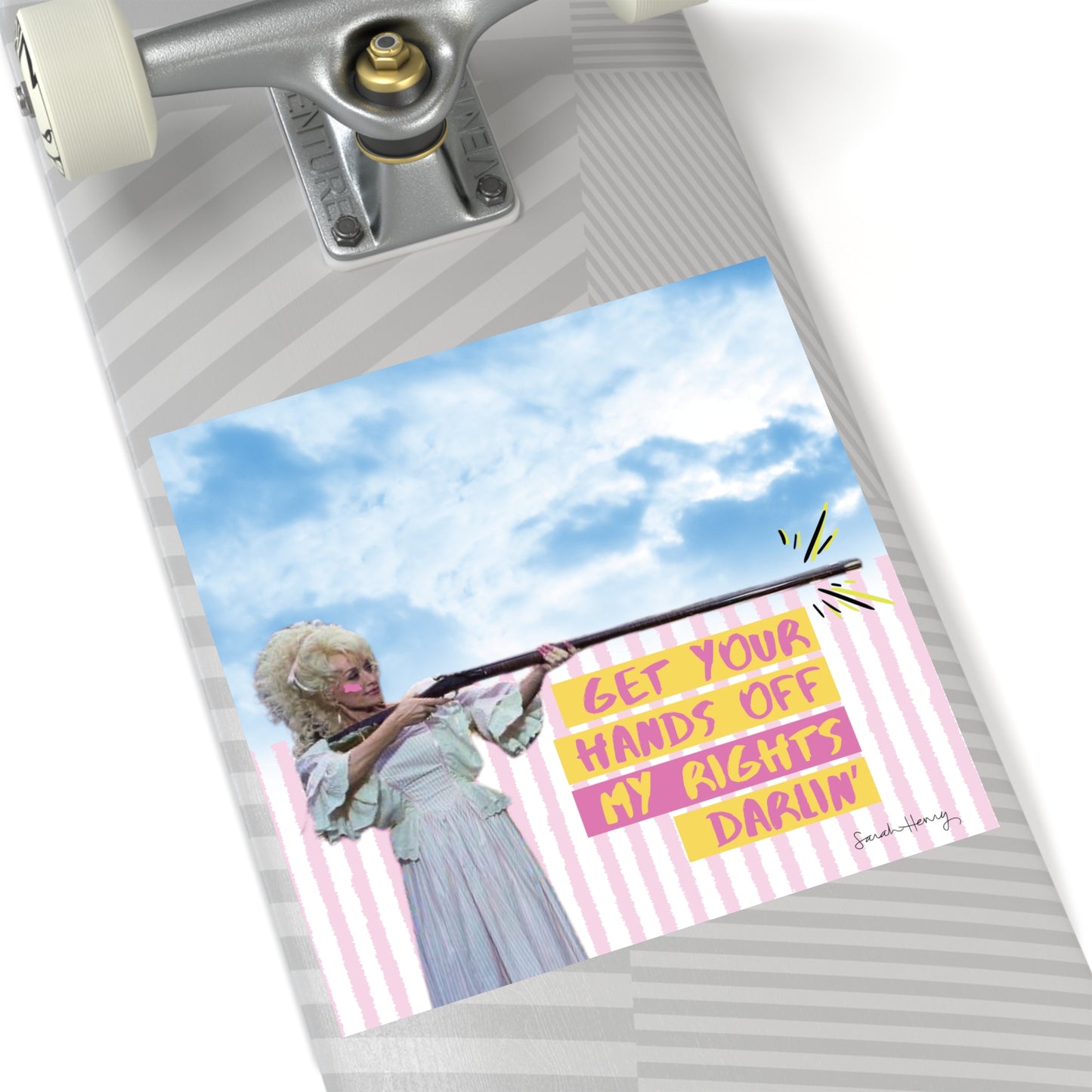 Feminist Dolly Waterproof Sticker, Get Your Hands Off My Rights Darlin' Women's Rights Waterproof Stickers