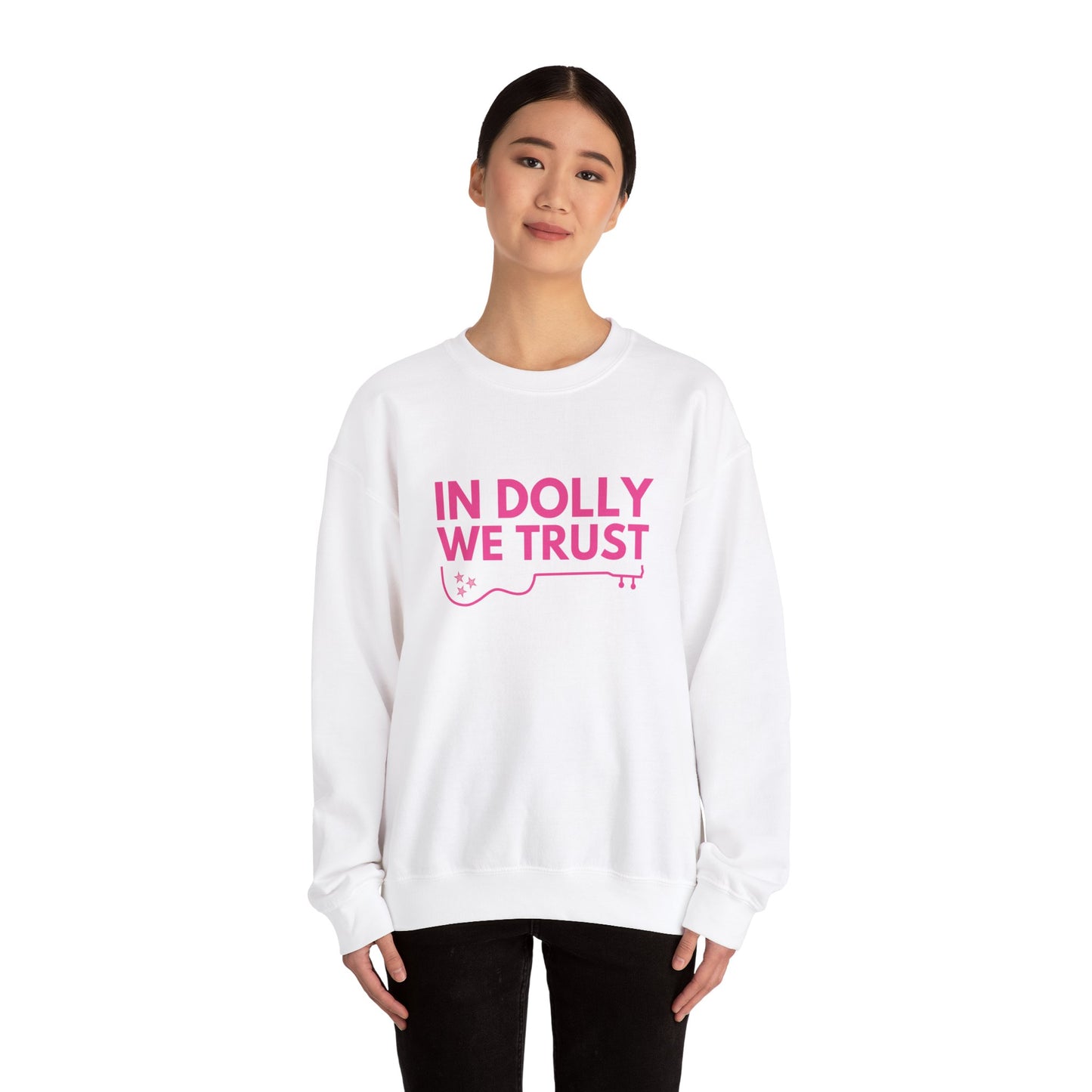 In Dolly We Trust, Unisex Heavy Blend™ Crewneck Sweatshirt