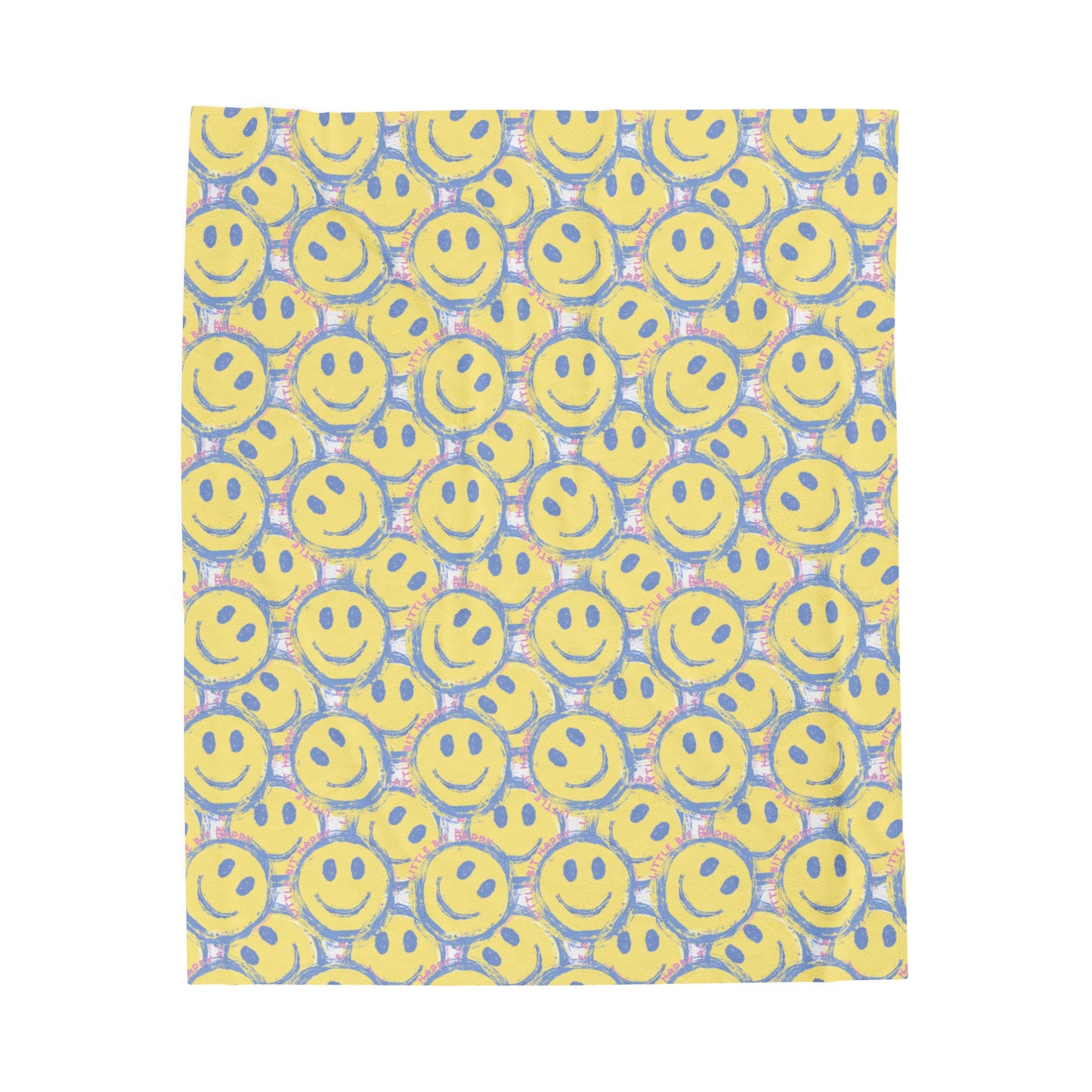 Little Bit Happy Velveteen Plush Blanket, 3 Sizes