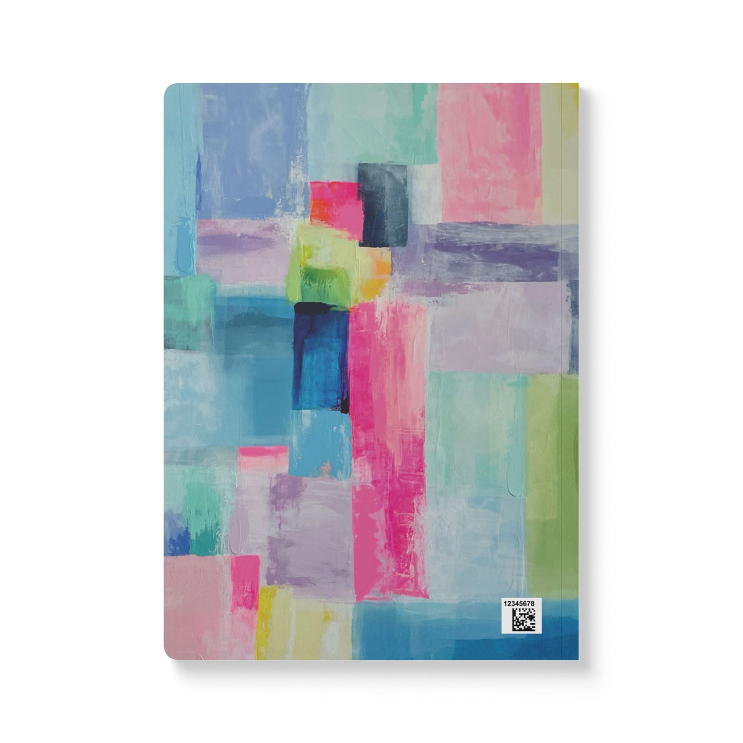 Softcover journal with colorful abstract design, perfect for note-taking in grand millennial style using original abstract art titled  jelly donut by Sarah Henry