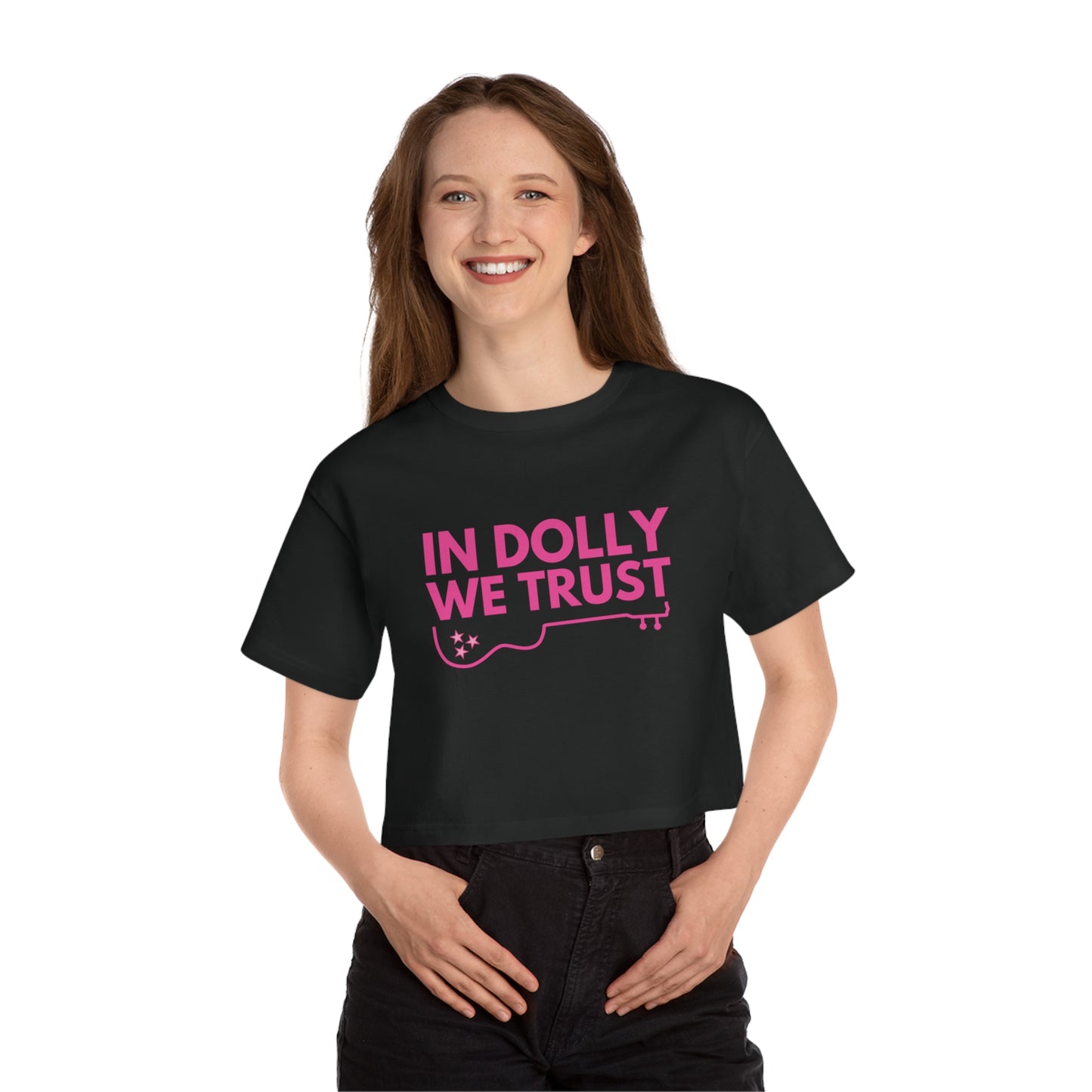In Dolly We Trust, Champion Women's Heritage Cropped T-Shirt