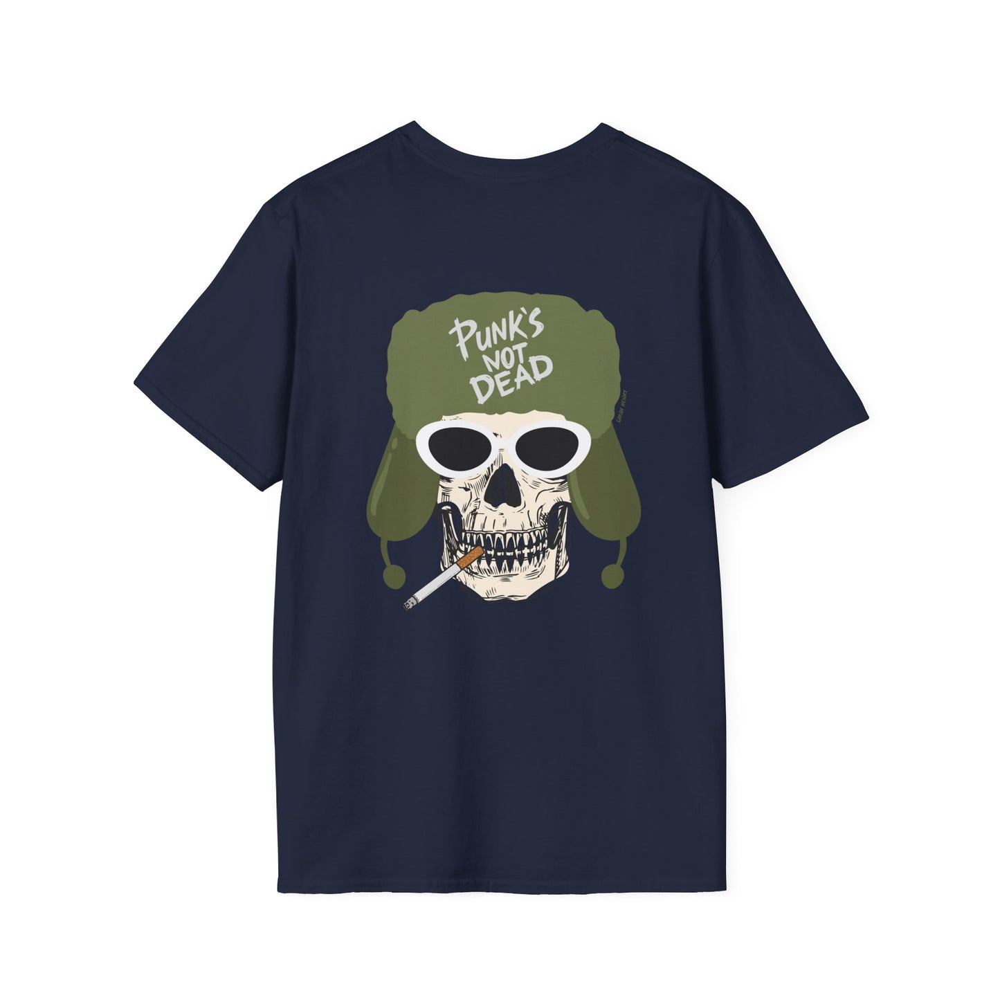 Punks Not Dead Back Graphic, Unisex Soft T-Shirt