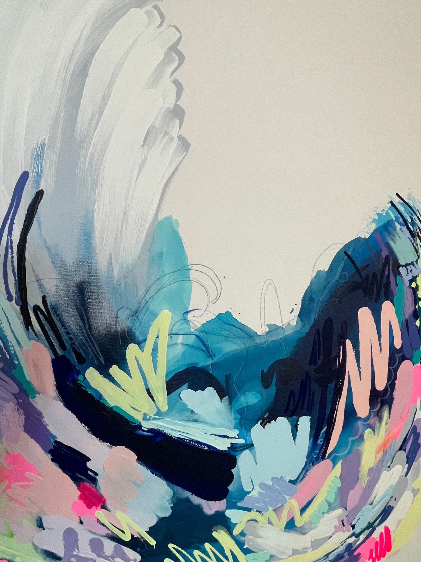 Zhaaa Zhaaa, 36"x48" Original Large Scale Abstract Art