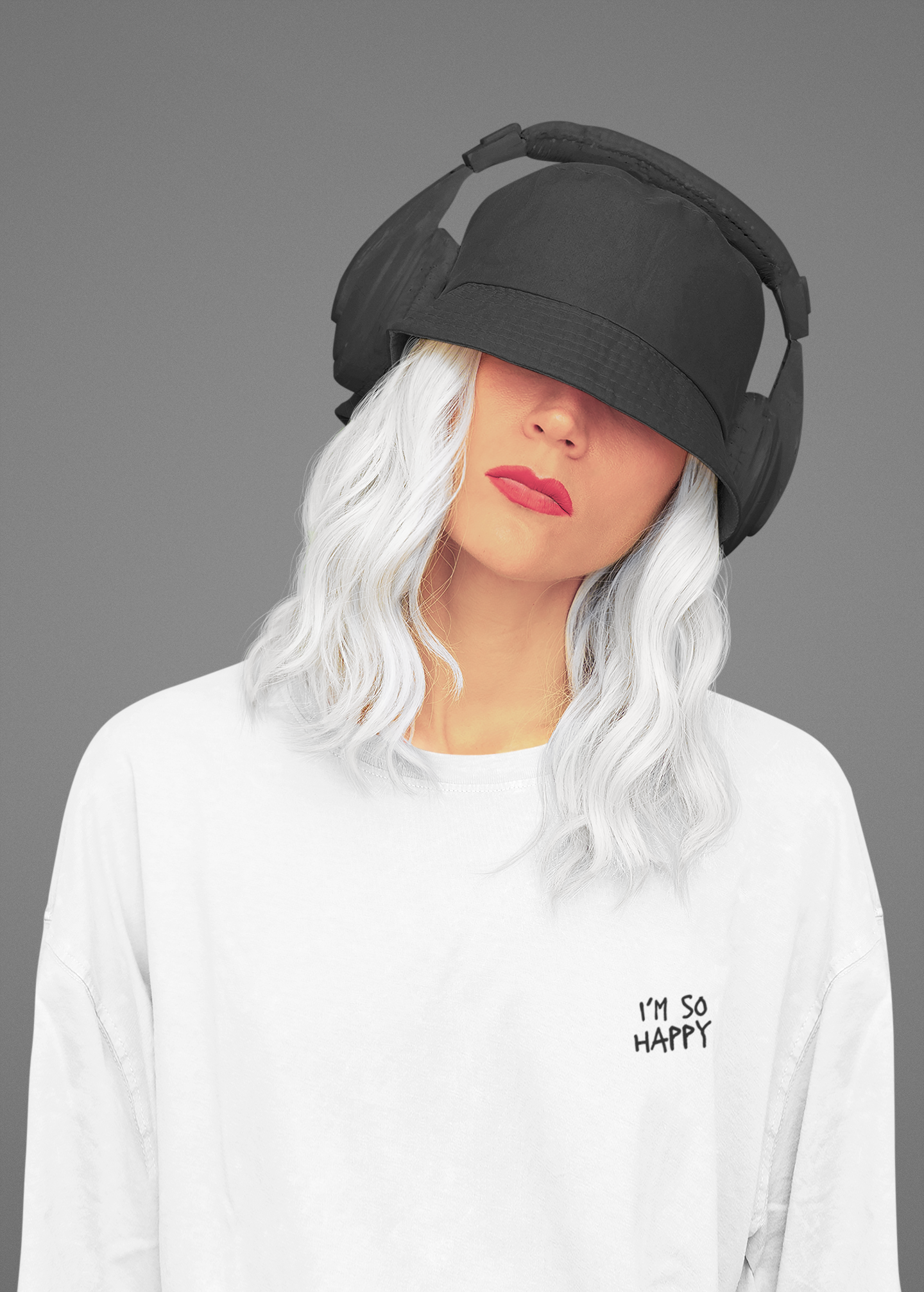 I'm So Happy Drop Shoulder Crewneck Sweatshirt