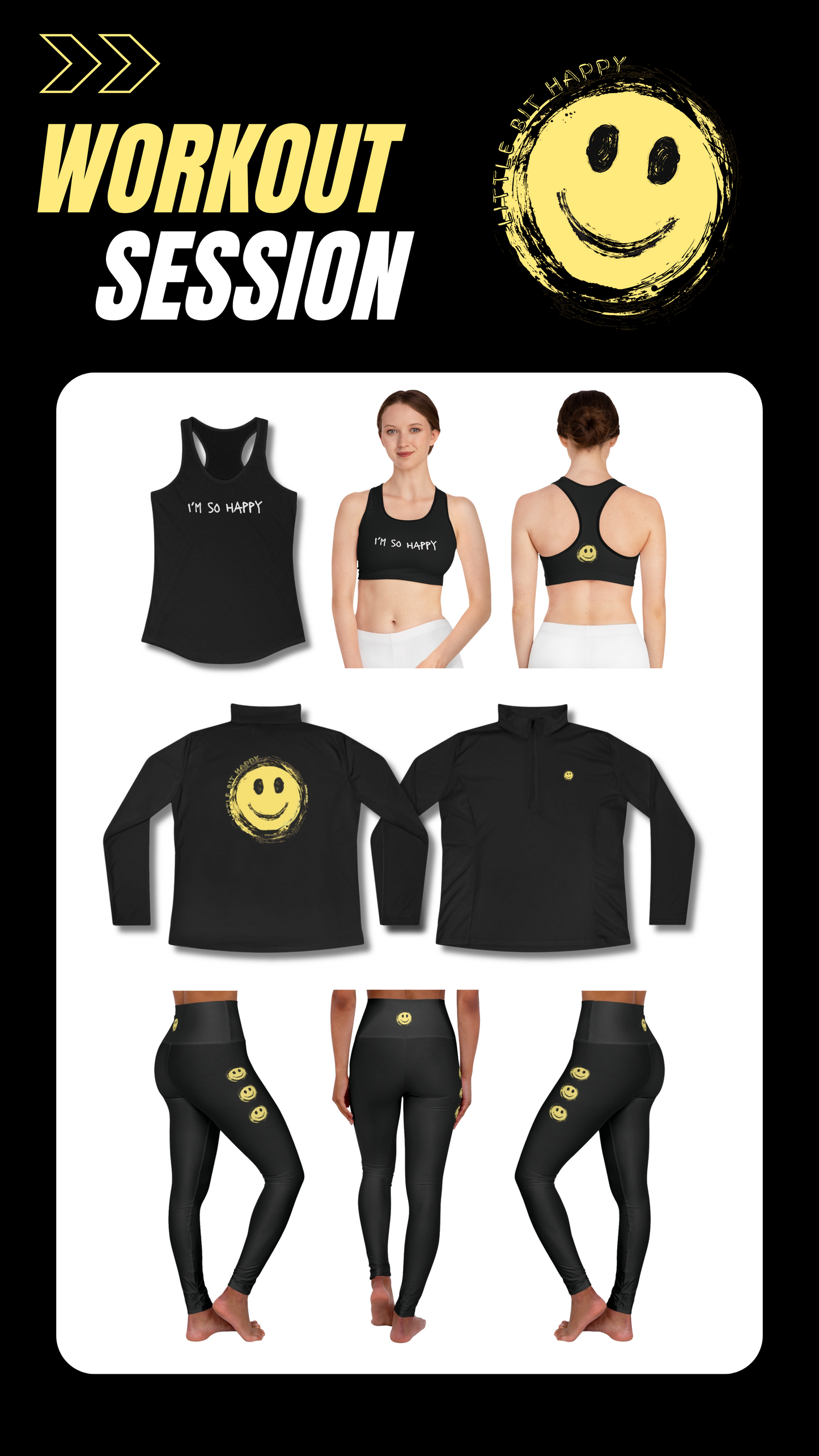 Little Bit Happy Ladies Quarter-Zip Pullover