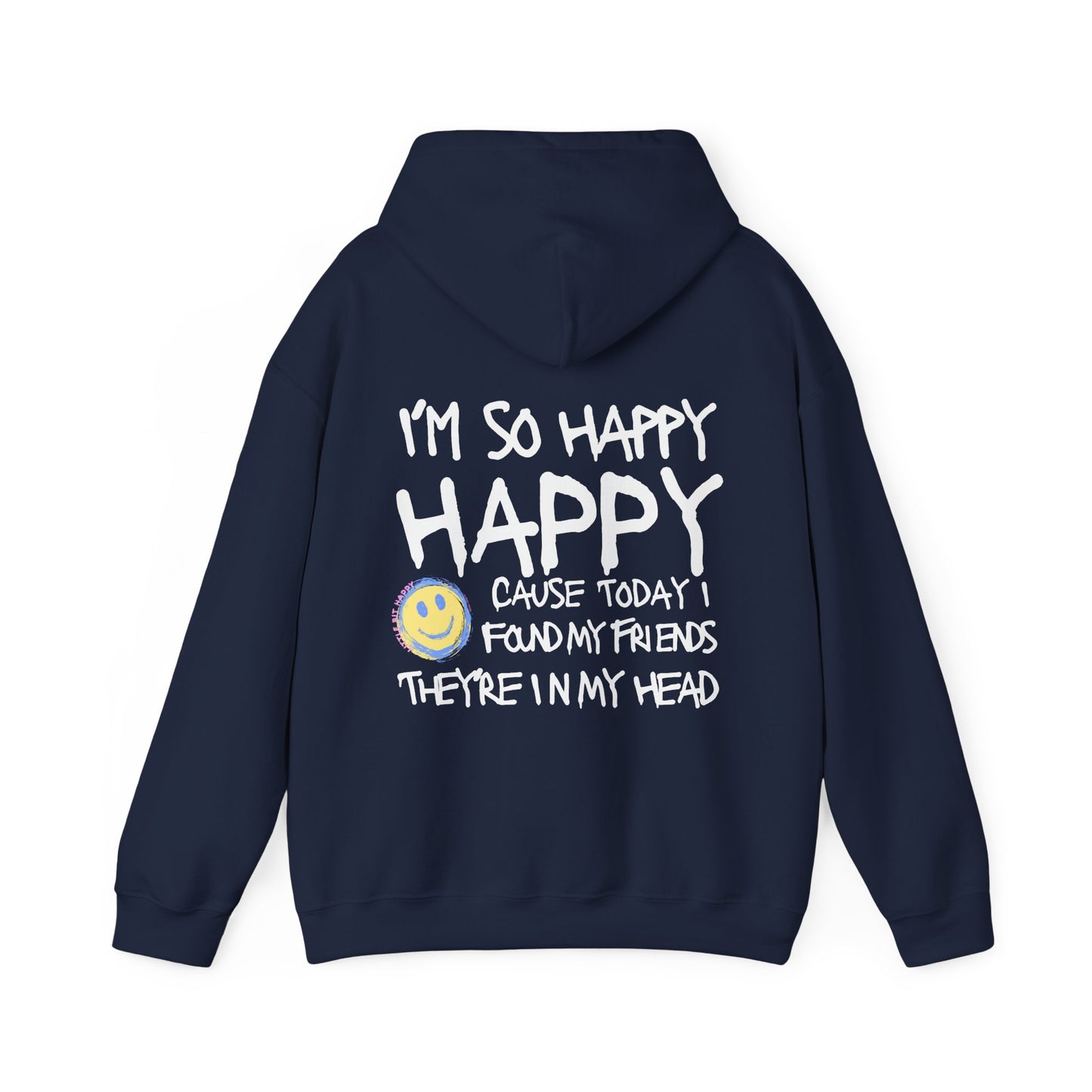 Nirvana Hoodie Sweatshirt, I'm So Happy with Yellow and PINK Smiley