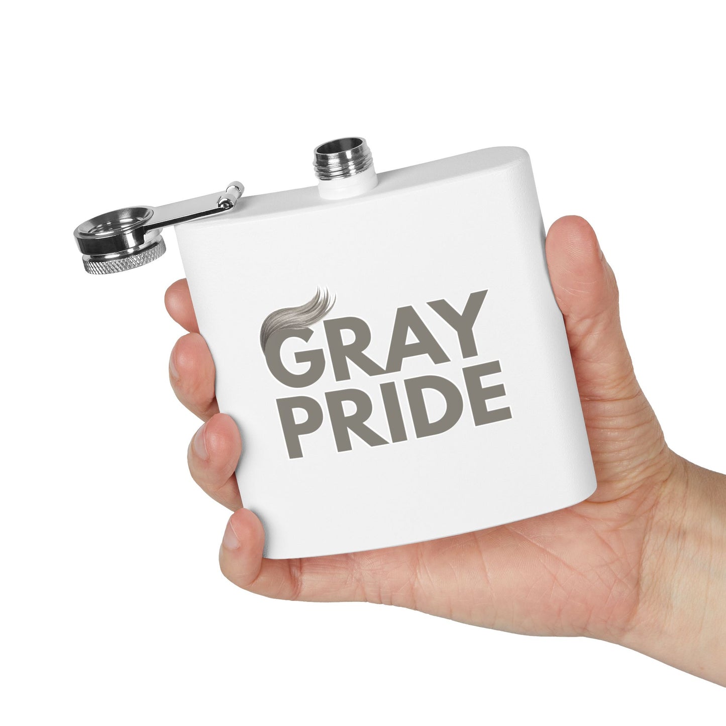 Gray Pride, Stainless Steel Flask, 6oz