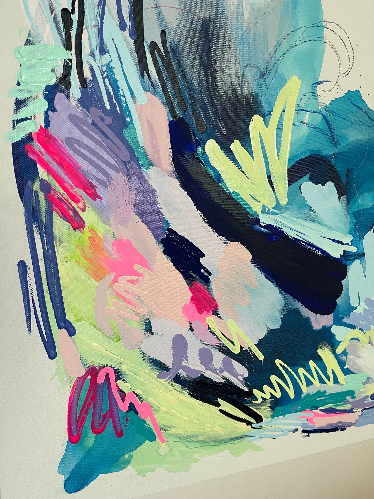 Zhaaa Zhaaa, 36"x48" Original Large Scale Abstract Art