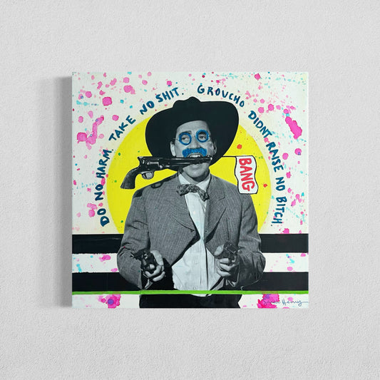 Groucho, 12"x12" Abstract Expressionist Painting