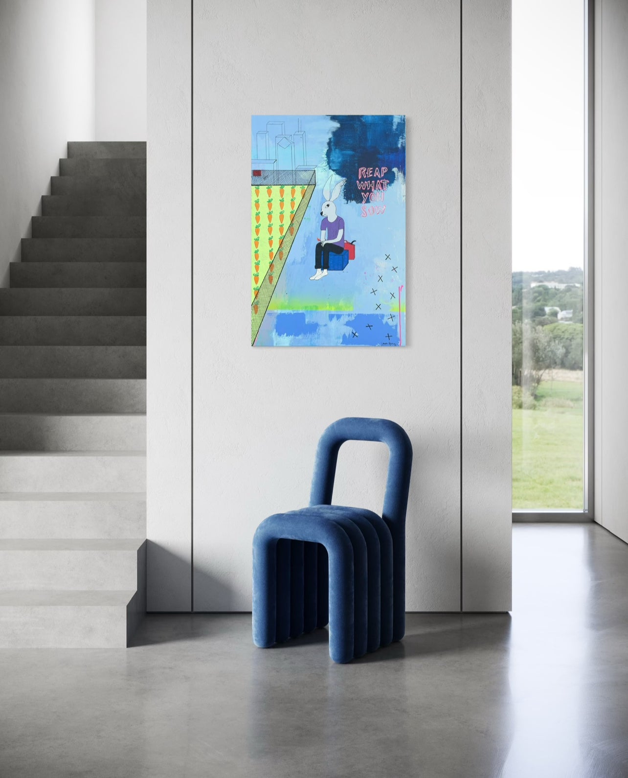 Famine Amid Excess, 24"x36" Original Abstract Expressionist Painting