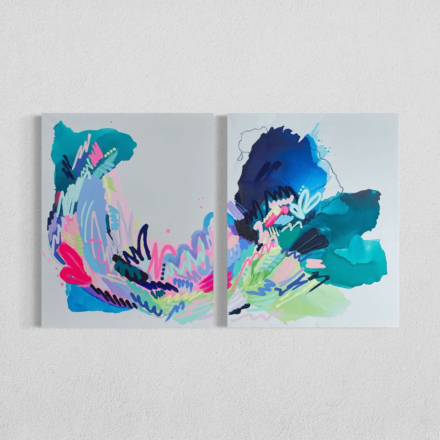 Snow On The Beach, 24"x30" Diptych