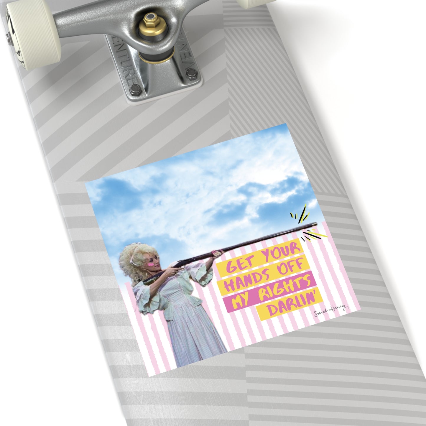 Feminist Dolly Waterproof Sticker, Get Your Hands Off My Rights Darlin' Women's Rights Waterproof Stickers