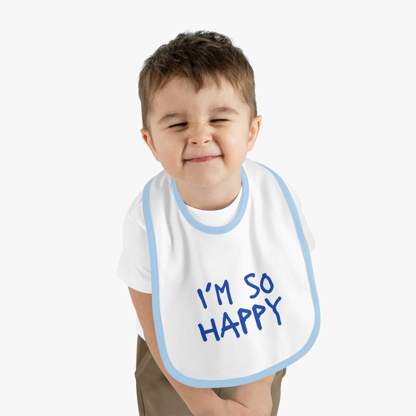 I'm So Happy Jersey Baby Bib