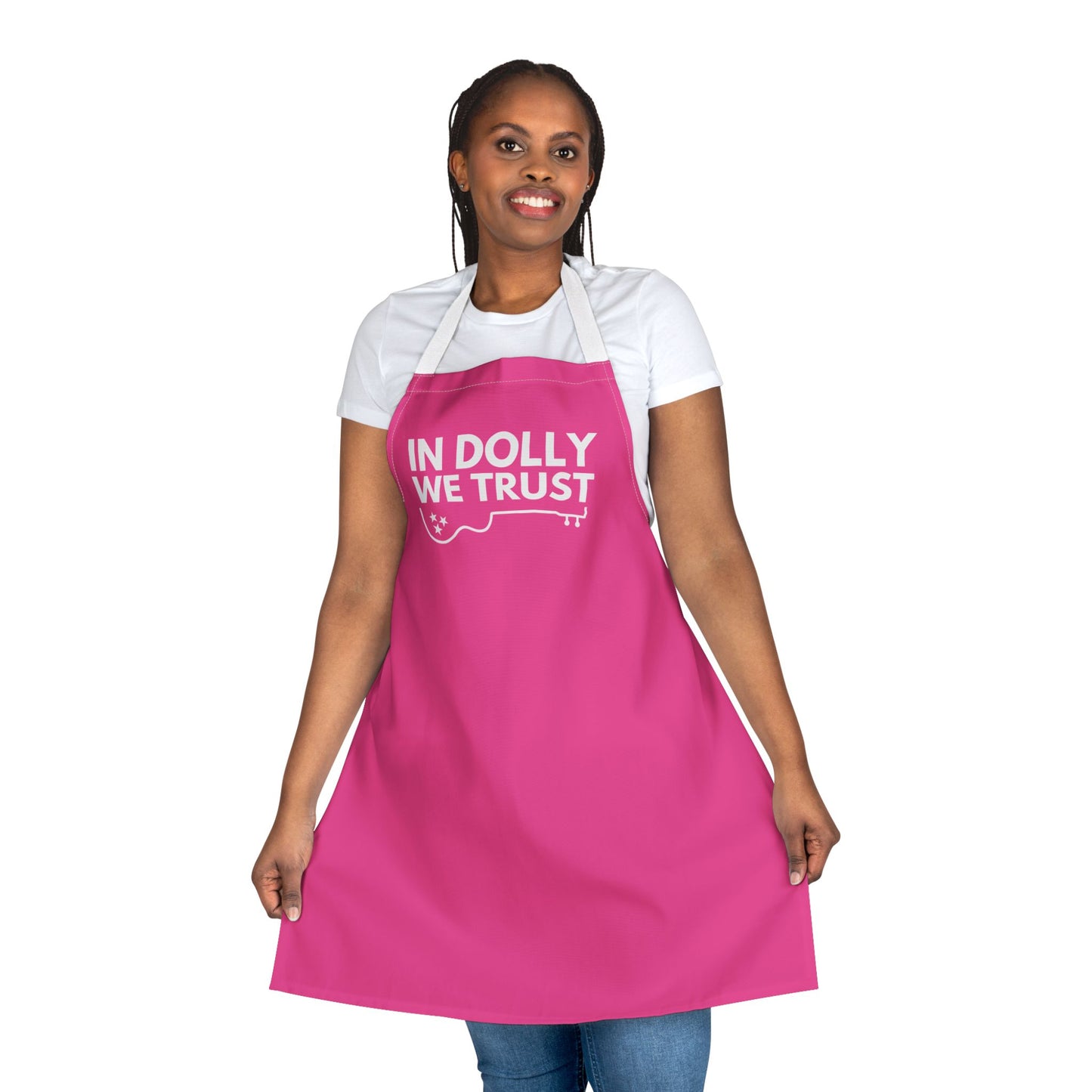 In Dolly We Trust Apron, Pink on Pink