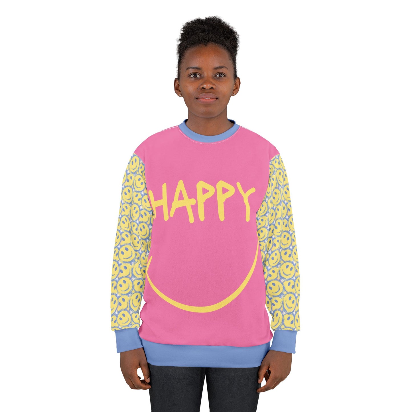 Happy Henry Sweatshirt, Unisex Pink Smiley
