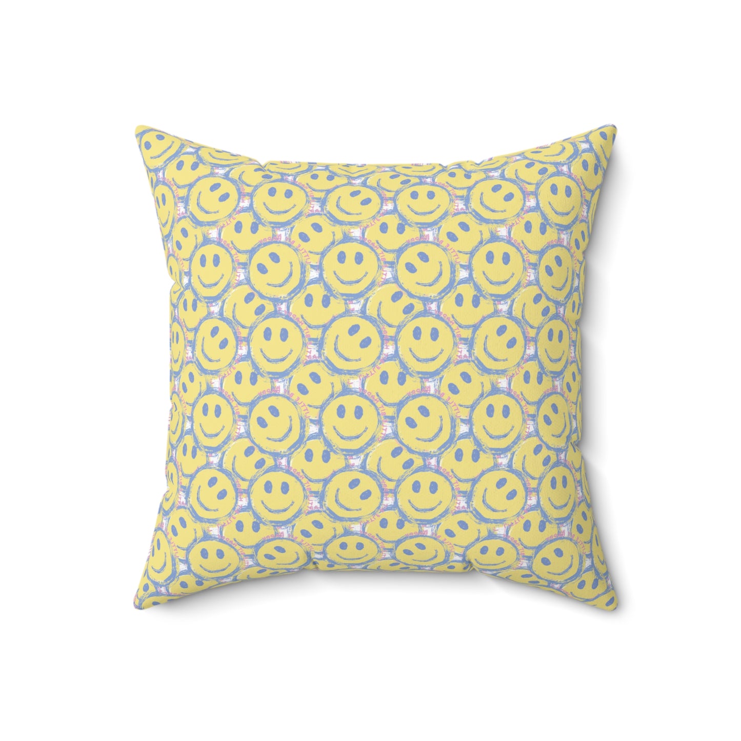 Little Bit Happy Spun Polyester Square Pillow (16", 18", 20")